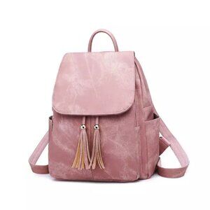Blushing Boho Pink Tassel Backpack